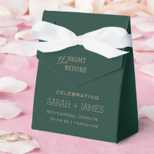 Elegant Emerald Green the Night Before Wedding Favor Box