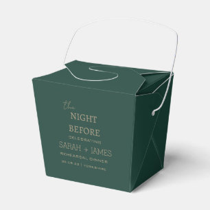 Elegant Emerald Green the Night Before Wedding Favor Box
