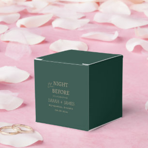 Elegant Emerald Green the Night Before Wedding Favor Box