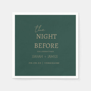Elegant Emerald Green the Night Before Wedding  Napkin