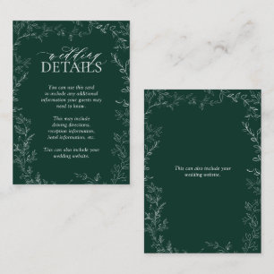 Elegant Emerald Green Wedding Details Enclosure