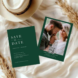Elegant Emerald Green Wedding Save the Date 