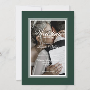 Elegant Emerald Green Wedding Save The Date  Invitation