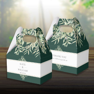 Elegant Emerald Greenery Wedding Favor Box