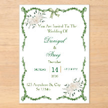 Elegant Emerald Greenery Wedding Invitation