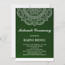 Elegant Emerald Paisley Indian Mehndi Ceremony