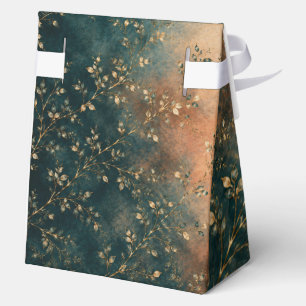 Elegant Emerald & Rust Gold Botanical Wedding Favo Favor Box