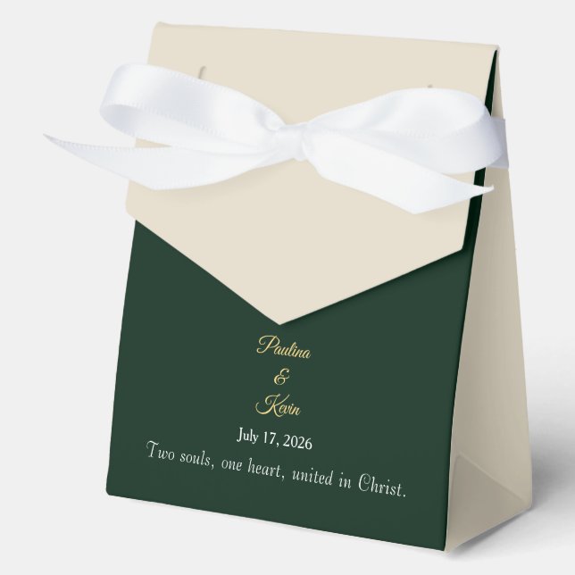 Elegant Emerald Wedding Favour Favor Box (Front)