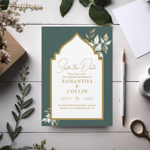 Elegant Emerald Wedding Save the Date Invitation