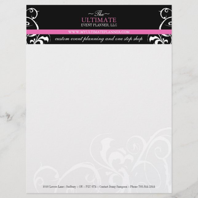 Élégant + En-tête de lettre audacieux de wedding (Devant)