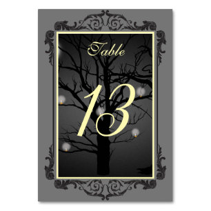 Elegant Enchanted Forest Gothic Flourish Frame Table Number