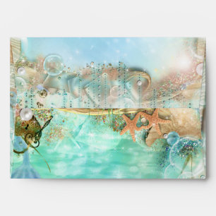 Elegant Enchanted  Sea Beach Invitation Envelopes
