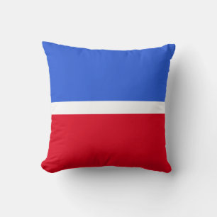 Elegant Enchanting Sapphire Blue, Red & White Throw Pillow