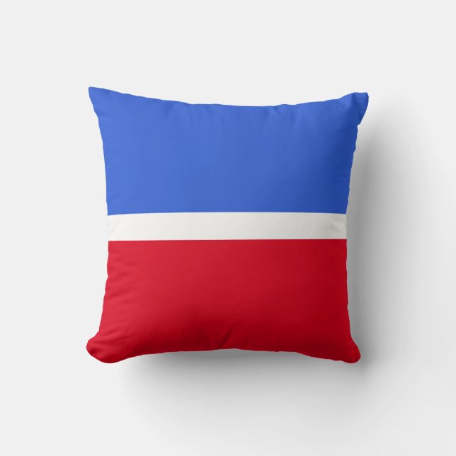 Elegant Enchanting Sapphire Blue, Red & White Throw Pillow (Front)