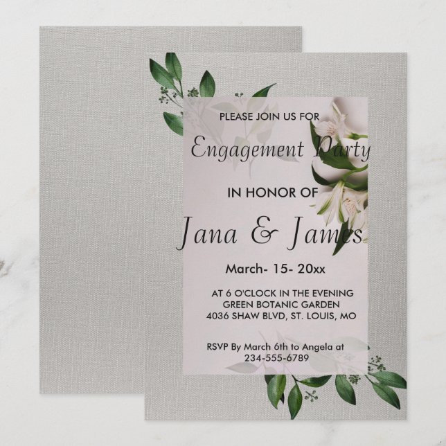 Elegant Engagement Invitation (Front/Back)