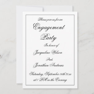 Elegant Engagement Names Engagement Party Invite
