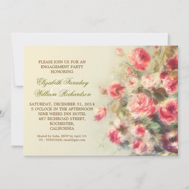 elegant engagement party invitation (Front)