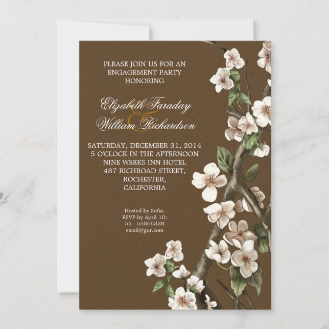 elegant engagement party invitation (Front)
