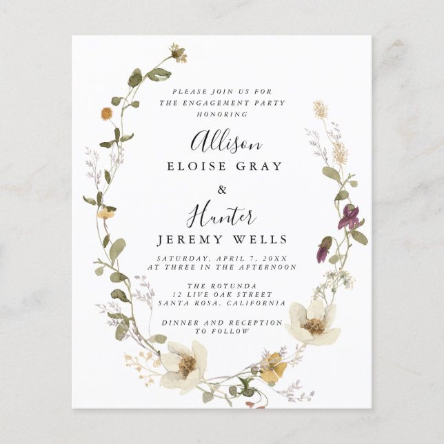 Elegant Engagement Party Invitation  (Front)