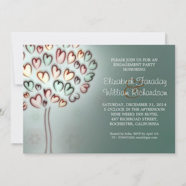 elegant engagement party invitations (Front)