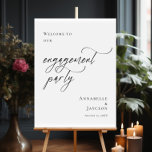 Elegant Engagement Party photo welcome Poster<br><div class="desc">Welcome your guests to celebrate your love with our Elegant Calligraphy Engagement Welcome Sign. Featuring graceful calligraphy and timeless elegance, this sign sets the perfect tone for your engagement party. With its sophisticated design and customizable details, it adds a touch of charm to your event decor. Make your engagement celebration...</div>