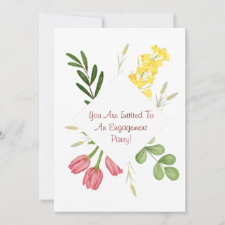 Elegant Engagement Party Watercolor Botanical Invitation