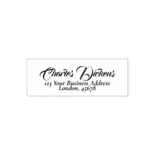 Elegant English Cursive Script Return Address Self-inking Stamp