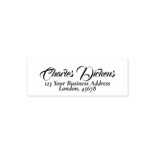 Elegant English Cursive Script Return Address Self-inking Stamp (Design)
