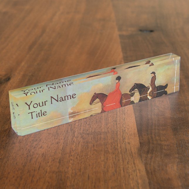 ELEGANT ENGLISH HORSE RIDING NAMEPLATE (Side)