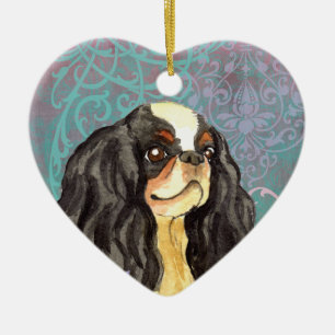 Elegant English Toy Spaniel Ceramic Ornament