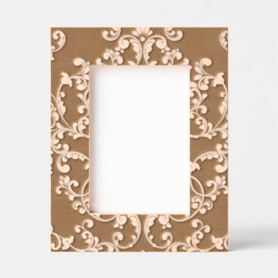 Elegant Engraved Damask Floral Pattern Frame