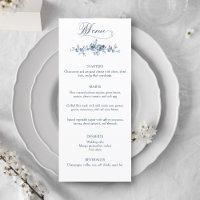 Elegant Engraved French Blue Floral