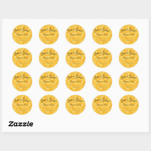 Elegant Engraved Honey Jar Sheet of Classic Round Sticker