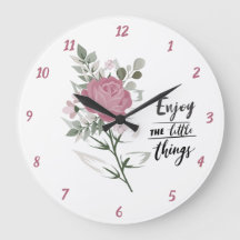 Elegant Enjoy The Little Things Quote Pink Rose