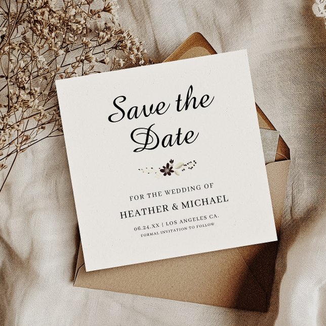 Élégant Enregistrer la carte Carré date (Set the tone for your big day with this elegant Save the Date—timeless, personal, and unforgettable!)