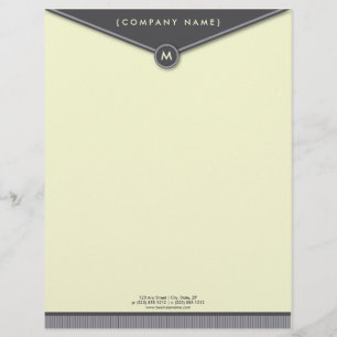 Elegant Envelope (slate) Monogram Letterhead