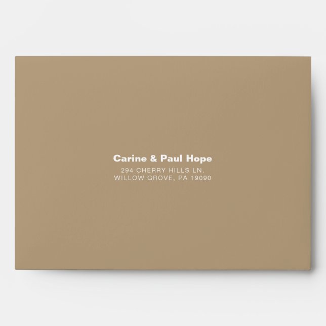 Élégant Enveloppe Mariage initial formelle Ecru (Devant)