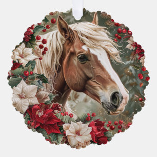 Elegant Equestrian Christmas Ornament Card