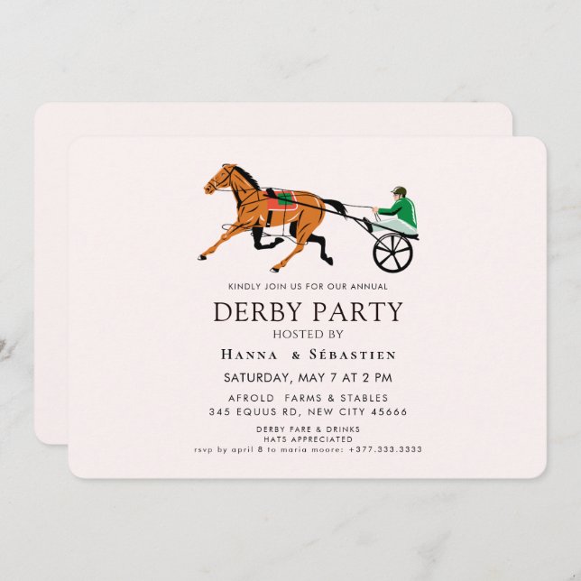 Elegant Equestrian Garden Party Invitation (Devant / Derrière)
