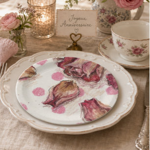 Elegant Equestrian Rose  Paper Plate