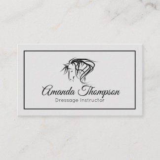 Elegant Equine Horse Stables Riding Instructor Business Card
