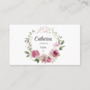 Elégant Escort Rose Peony Mariage Carte Place