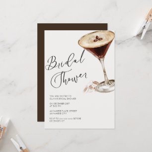 Elegant espresso martini bridal shower  invitation