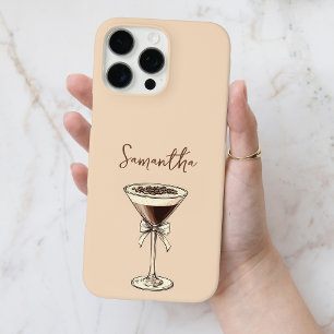 Elegant Espresso Martini Script Personalized Name iPhone 16 Pro Max Case