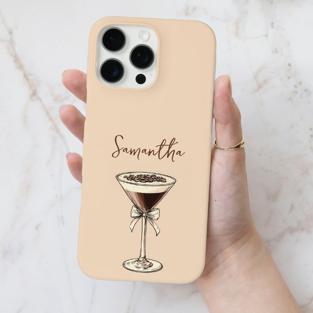 Elegant Espresso Martini Script Personalized Name Case-Mate iPhone Case (Elegant Espresso Martini Script Personalized Name Case-Mate iPhone Case)