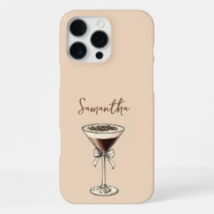 Elegant Espresso Martini Script Personalized Name iPhone 16 Pro Max Case