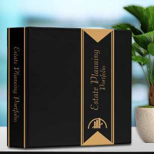 Elegant Estate Planning Portfolio - Black Gold Binder