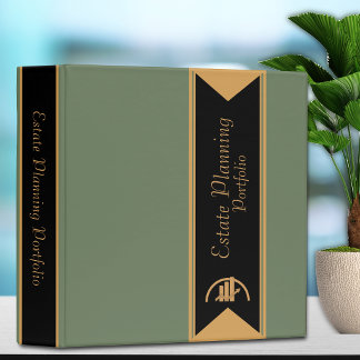 Elegant Estate Planning Portfolio - Green | Gold Binder