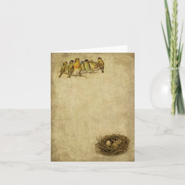 Elégant et Artistique Oiseaux et Cartes de Note de (Devant)
