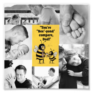 Élégant et drôle Papa Photo collage Poster